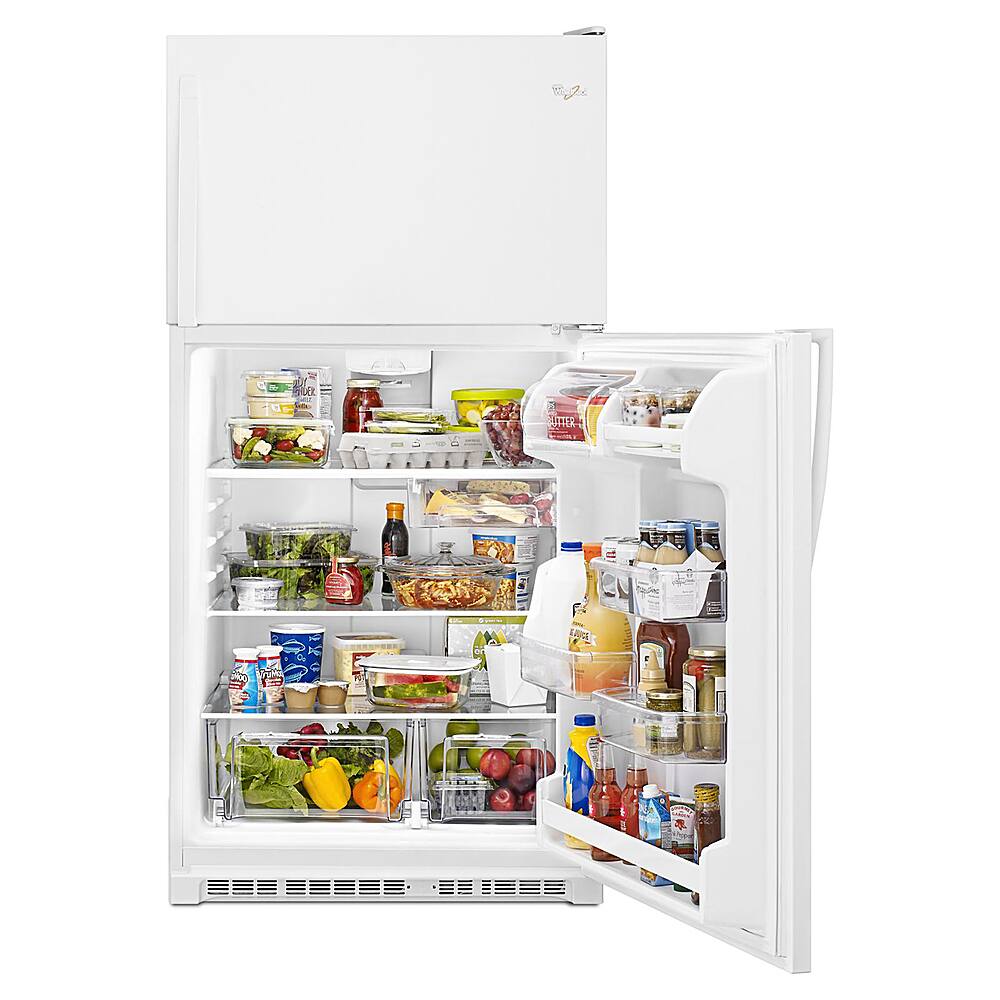 Left. Whirlpool - 20.5 Cu. Ft. Top-Freezer Refrigerator - White.