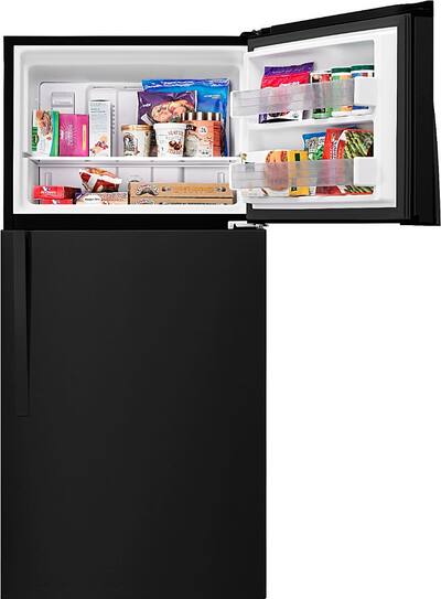 FREEZER Boss CKM HOT TOP 黒 Whirlpool 9.6-cu ft Top-Freezer Refrigerator (Black-on-black