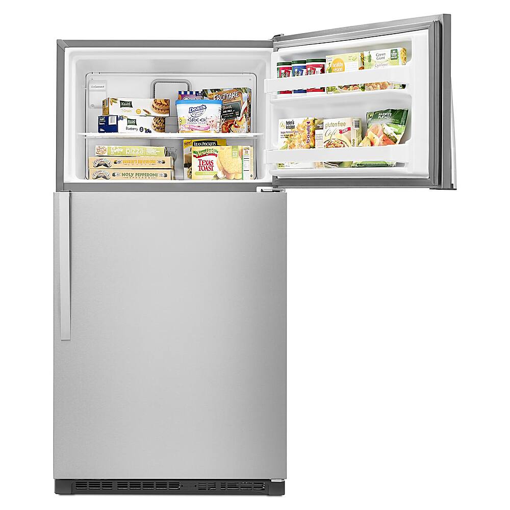 Alt View 2. Whirlpool - 20.5 Cu. Ft. Top-Freezer Refrigerator - Monochromatic Stainless Steel.