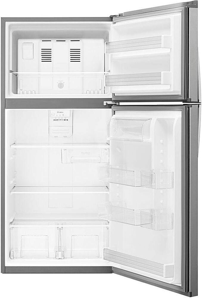 Alt View 2. Whirlpool - 19.3 Cu. Ft. Top-Freezer Refrigerator - Monochromatic Stainless Steel.