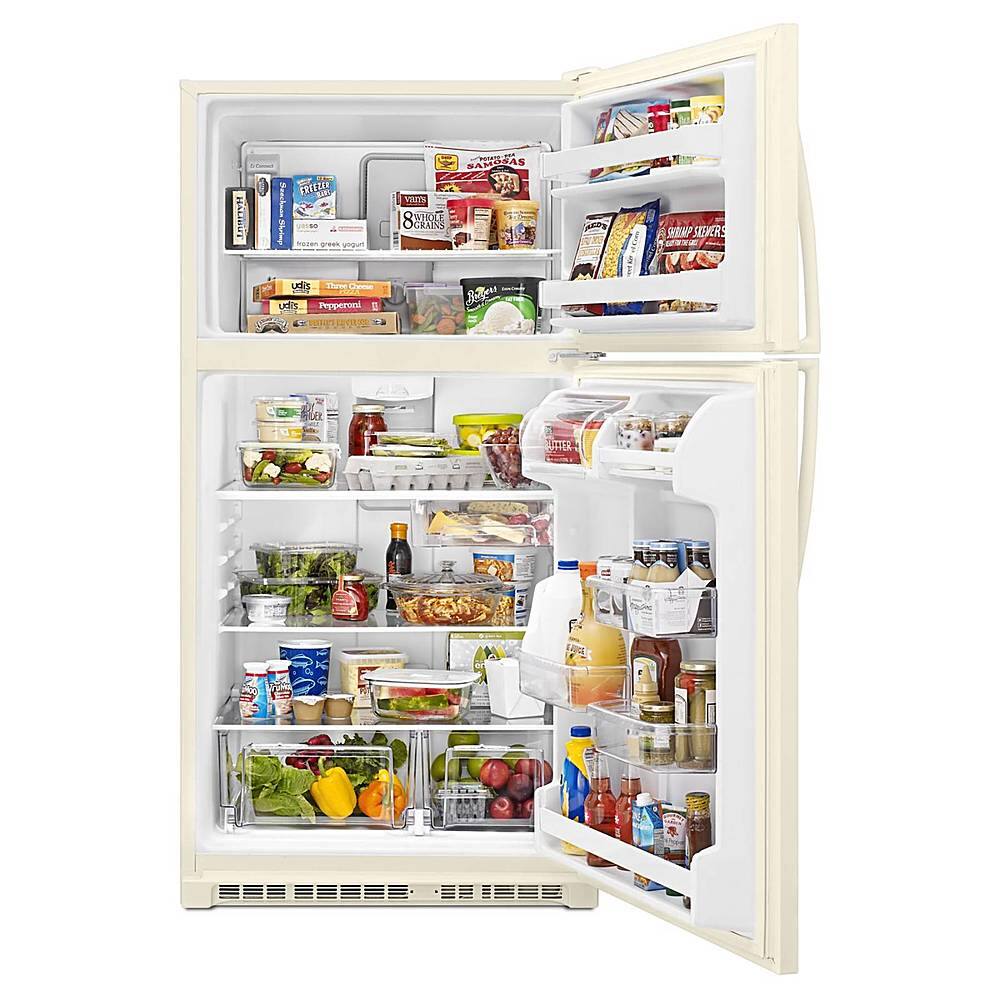 Left. Whirlpool - 20.5 Cu. Ft. Top-Freezer Refrigerator - Biscuit.
