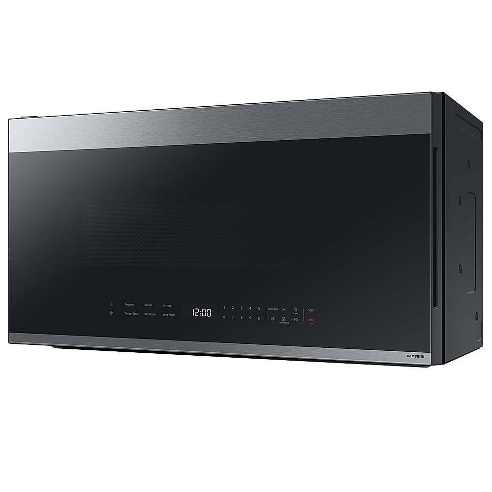 Alt View 11. Samsung - OPEN BOX Bespoke 2.1 Cu. Ft. Over-the-Range Microwave with Sensor Cooking and Edge to Edge Glass Display - Stainless Steel.