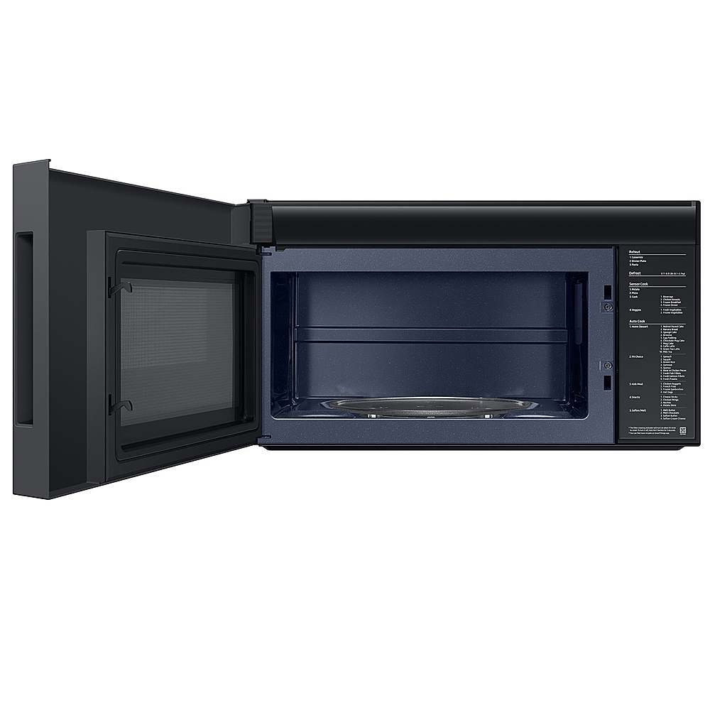 Alt View 12. Samsung - OPEN BOX Bespoke 2.1 Cu. Ft. Over-the-Range Microwave with Sensor Cooking and Edge to Edge Glass Display - Stainless Steel.
