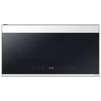 Samsung - OPEN BOX Bespoke 2.1 Cu. Ft. Over-the-Range Microwave with Sensor Cooking and Edge to Edge Glass Display - White Glass - Front_Zoom