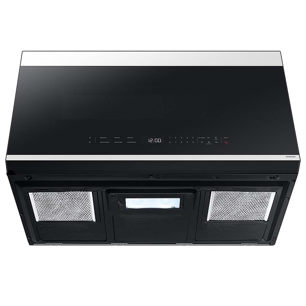 Alt View 14. Samsung - OPEN BOX Bespoke 2.1 Cu. Ft. Over-the-Range Microwave with Sensor Cooking and Edge to Edge Glass Display - White Glass.