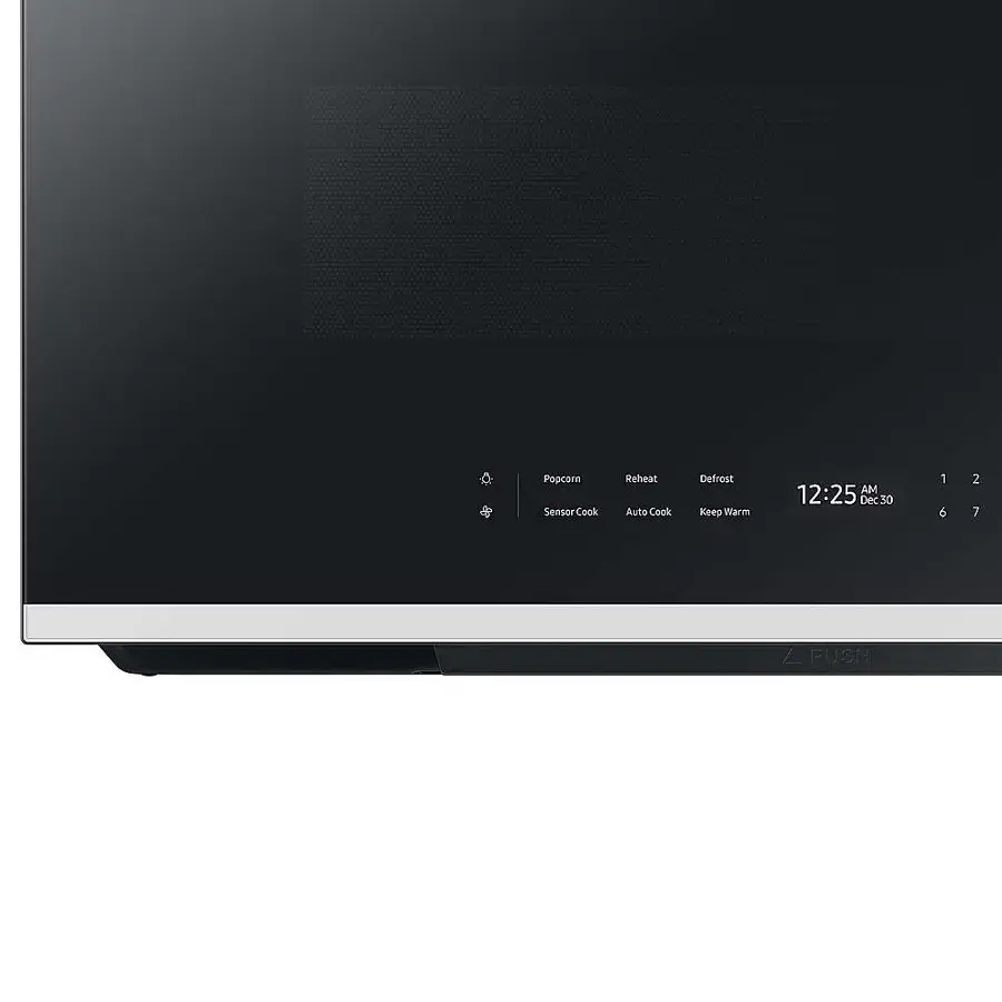 Alt View 15. Samsung - OPEN BOX Bespoke 2.1 Cu. Ft. Over-the-Range Microwave with Sensor Cooking and Auto Dimming Glass Touch Controls - White Glass.