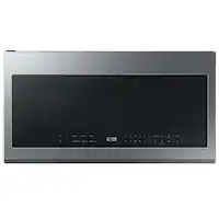 Samsung - OPEN BOX 2.1 Cu. Ft. Over-the-Range Microwave with Sensor Cooking and Wi-Fi Connectivity - Stainless Steel - Front_Zoom