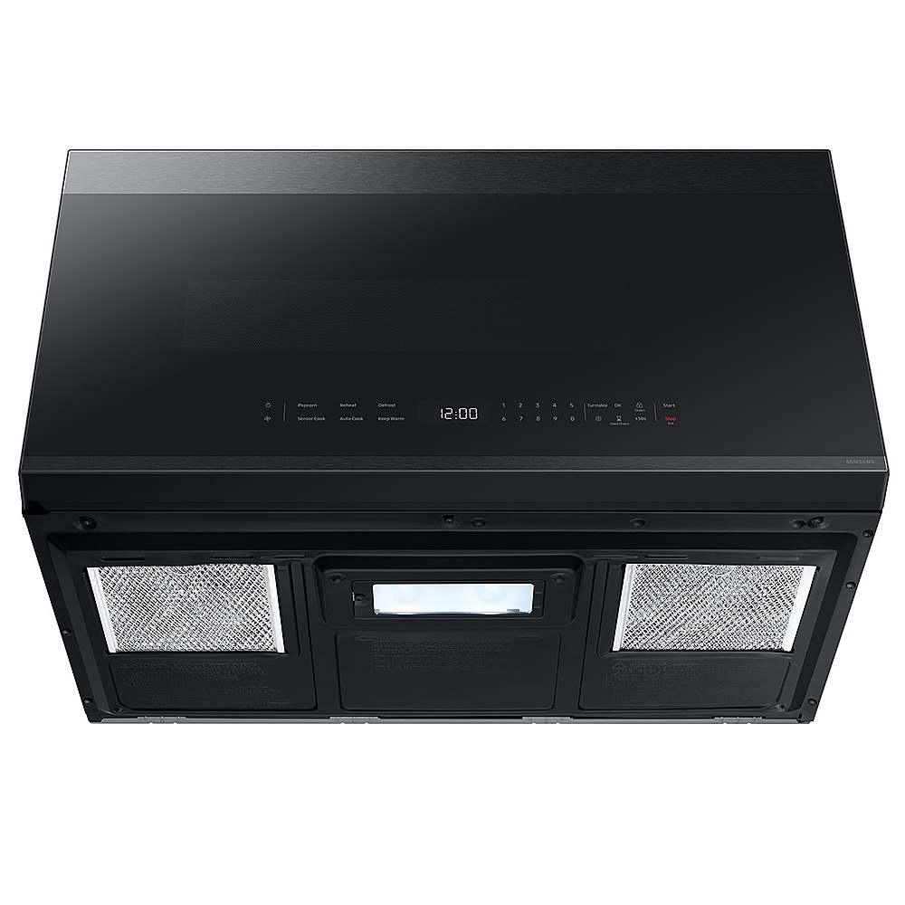 Alt View 15. Samsung - OPEN BOX Bespoke 2.1 Cu. Ft. Over-the-Range Microwave with Sensor Cooking and Edge to Edge Glass Display - Matte Black Steel.