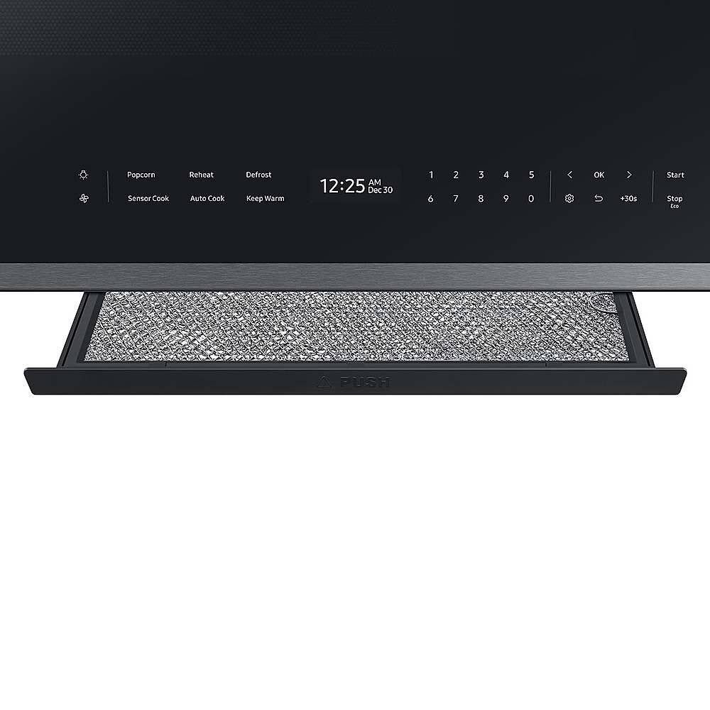 Alt View 16. Samsung - OPEN BOX Bespoke 2.1 Cu. Ft. Over-the-Range Microwave with Sensor Cooking and Auto Dimming Glass Touch Controls - Stainless Steel.