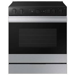 Samsung - OPEN BOX Bespoke 6.3 Cu. Ft. Slide-In Electric Range with Air Sous Vide - Stainless Steel