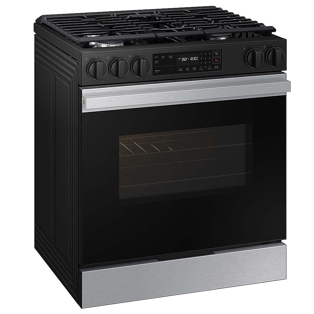 Alt View 11. Samsung - OPEN BOX Bespoke 6.0 Cu. Ft. Slide-In Gas Range with Precision Knobs - Stainless Steel.