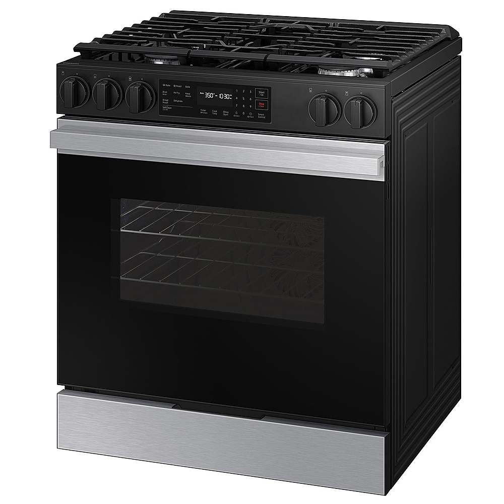 Alt View 12. Samsung - OPEN BOX Bespoke 6.0 Cu. Ft. Slide-In Gas Range with Precision Knobs - Stainless Steel.