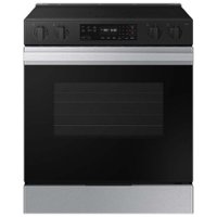 Samsung - Bespoke 6.3 Cu. Ft. Slide-In Electric Range with Precision Knobs - Stainless Steel - Front_Zoom