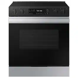 Samsung - OPEN BOX Bespoke 6.3 Cu. Ft. Slide-In Electric Range with Precision Knobs - Stainless Steel