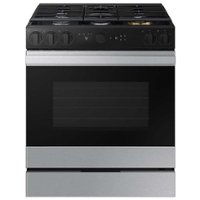 Samsung - OPEN BOX Bespoke 6.0 Cu. Ft. Slide-In Gas Range with Air Sous Vide - Stainless Steel - Front_Zoom
