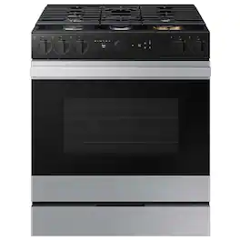 Samsung - OPEN BOX Bespoke 6.0 Cu. Ft. Slide-In Gas Range with Air Sous Vide - Stainless Steel