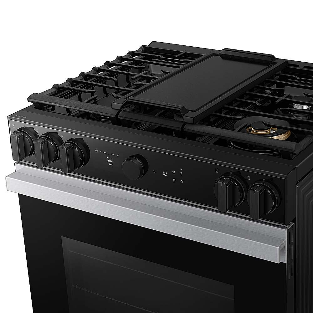 Alt View 16. Samsung - OPEN BOX Bespoke 6.0 Cu. Ft. Slide-In Gas Range with Air Sous Vide - Stainless Steel.