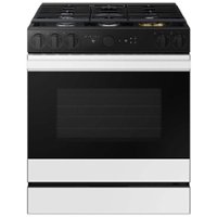 Samsung - OPEN BOX Bespoke 6.0 Cu. Ft. Slide-In Gas Range with Air Sous Vide - White Glass - Front_Zoom