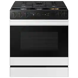 Samsung - OPEN BOX Bespoke 6.0 Cu. Ft. Slide-In Gas Range with Air Sous Vide - White Glass