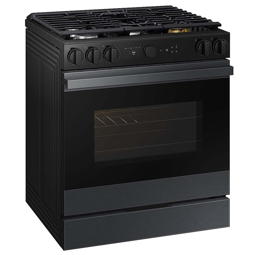 Alt View 11. Samsung - OPEN BOX Bespoke 6.0 Cu. Ft. Slide-In Gas Range with Air Sous Vide - Matte Black Steel.