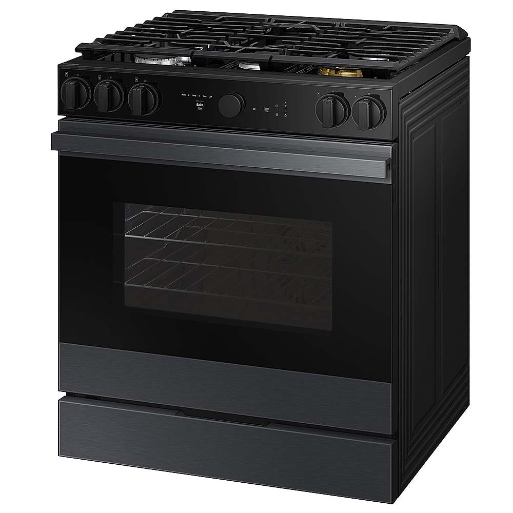 Alt View 12. Samsung - OPEN BOX Bespoke 6.0 Cu. Ft. Slide-In Gas Range with Air Sous Vide - Matte Black Steel.