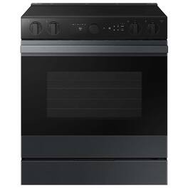 Samsung - OPEN BOX Bespoke 6.3 Cu. Ft. Slide-In Electric Range with Air Sous Vide - Matte Black Steel