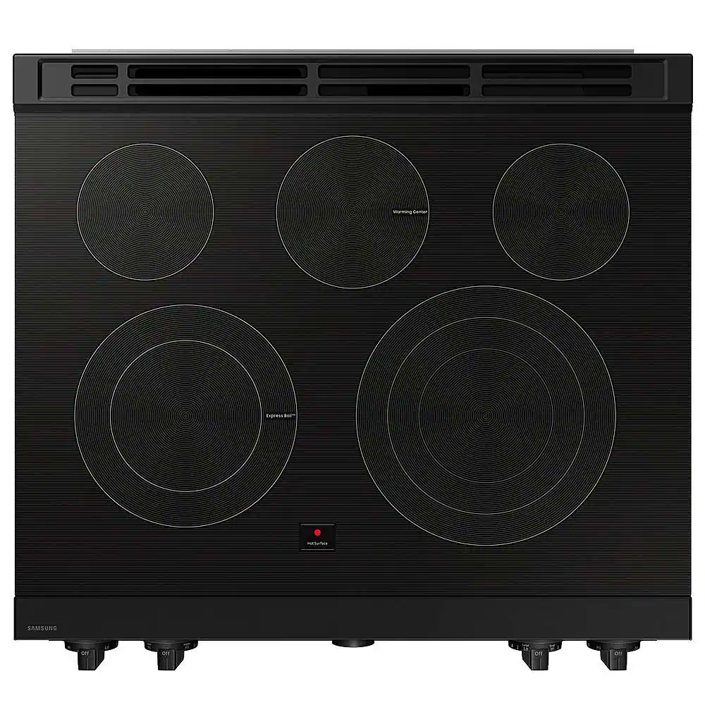 Alt View 19. Samsung - OPEN BOX Bespoke 6.3 Cu. Ft. Slide-In Electric Range with Air Sous Vide - Matte Black Steel.