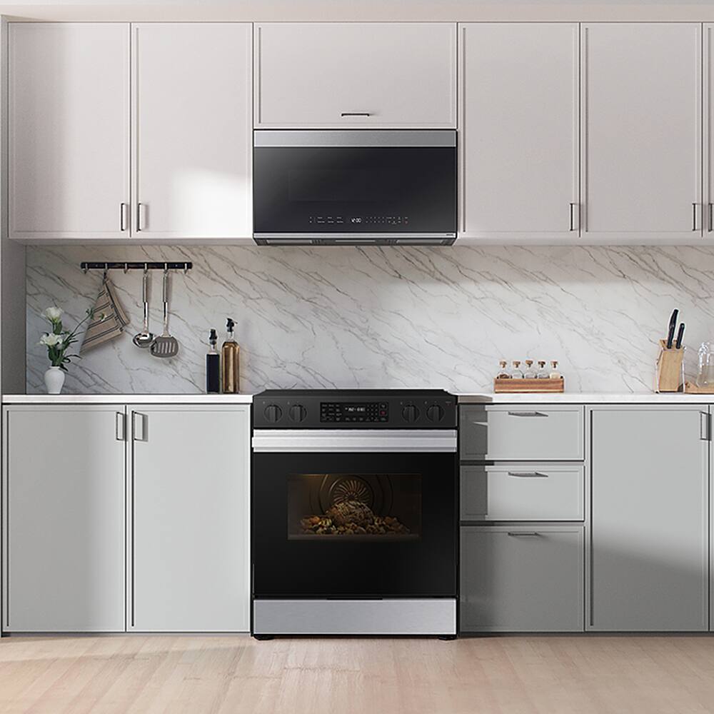 Alt View 11. Samsung - OPEN BOX Bespoke 6.3 Cu. Ft. Slide-In Electric Range with Air Fry - Stainless Steel.