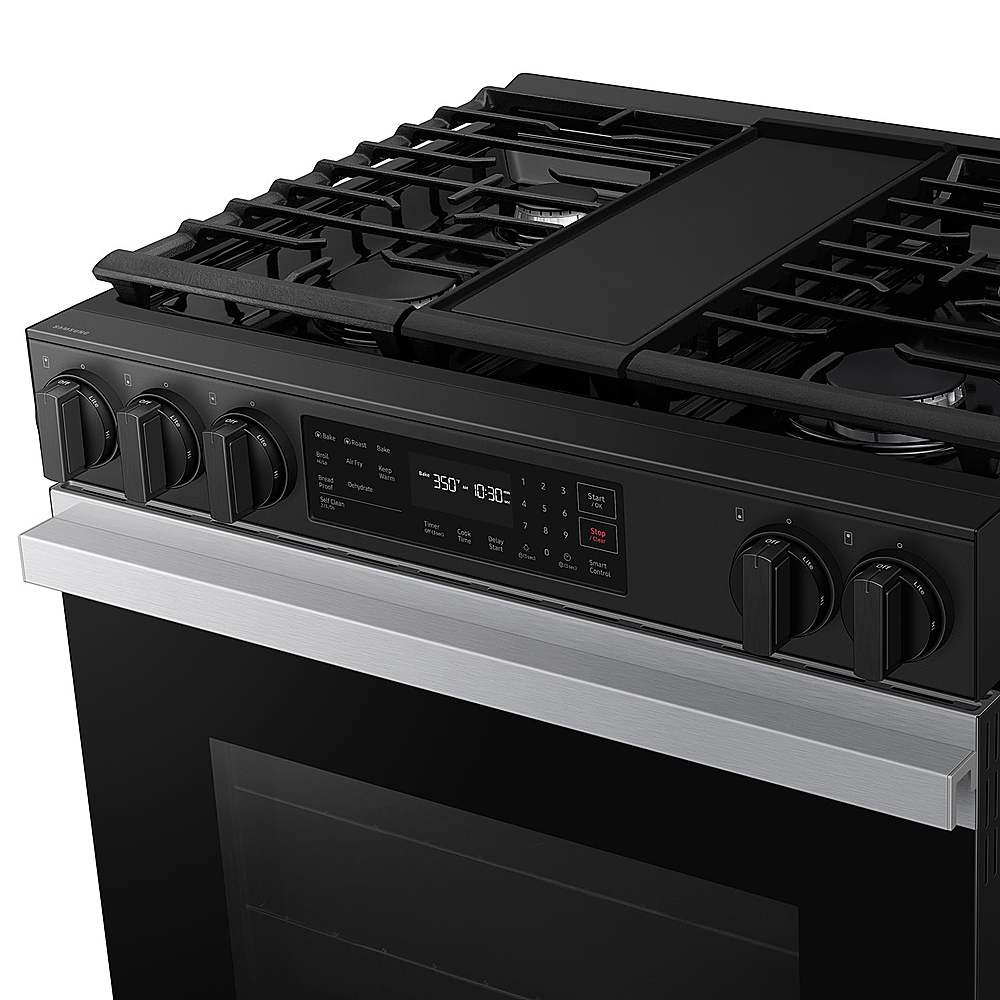 Alt View 16. Samsung - OPEN BOX Bespoke 6.0 Cu. Ft. Slide-In Gas Range with Air Fry - Stainless Steel.