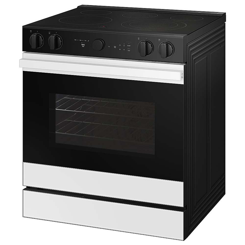 Alt View 13. Samsung - OPEN BOX Bespoke 6.3 Cu. Ft. Slide-In Electric Range with Smart Oven Camera - White Glass.