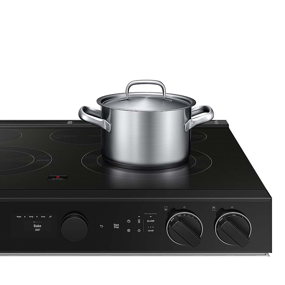 Alt View 18. Samsung - OPEN BOX Bespoke 6.3 Cu. Ft. Slide-In Electric Range with Smart Oven Camera - White Glass.