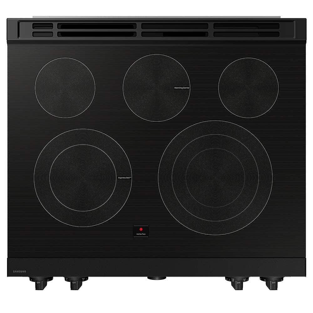 Alt View 19. Samsung - OPEN BOX Bespoke 6.3 Cu. Ft. Slide-In Electric Range with Smart Oven Camera - White Glass.