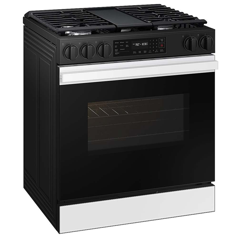 Alt View 11. Samsung - OPEN BOX Bespoke 6.0 Cu. Ft. Slide-In Gas Range with Air Fry - White Glass.