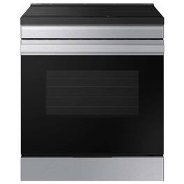 Samsung - OPEN BOX Bespoke 6.3 Cu. Ft. Slide-In Electric Induction Range with Anti-Scratch Glass Cooktop - Stainless Steel