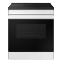 Samsung - OPEN BOX Bespoke 6.3 Cu. Ft. Slide-In Electric Induction Range with Air Fry - White Glass - Front_Zoom