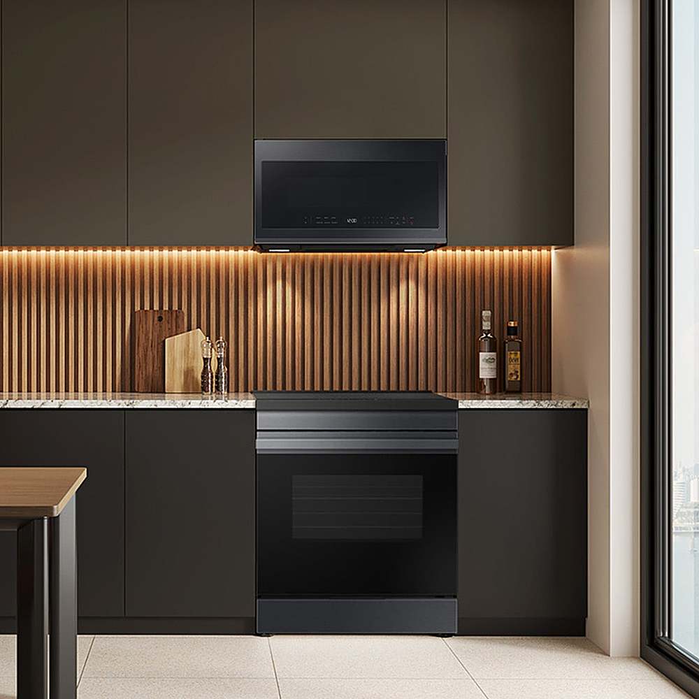 Alt View 11. Samsung - OPEN BOX Bespoke 6.3 Cu. Ft. Slide-In Electric Induction Range with Anti-Scratch Glass Cooktop - Matte Black Steel.