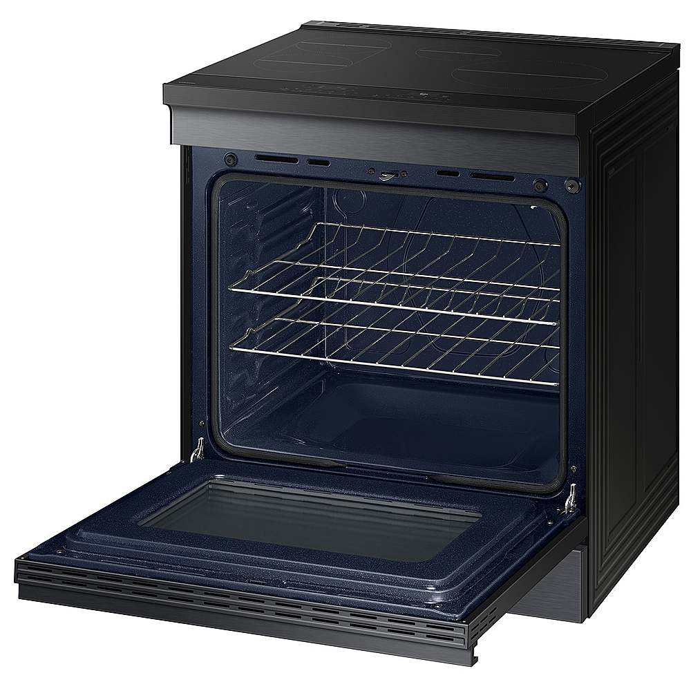 Alt View 15. Samsung - OPEN BOX Bespoke 6.3 Cu. Ft. Slide-In Electric Induction Range with Anti-Scratch Glass Cooktop - Matte Black Steel.
