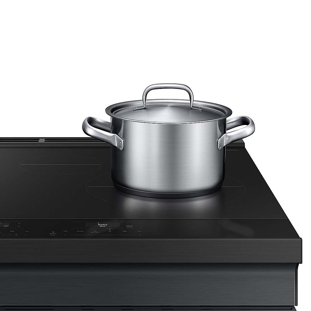 Alt View 17. Samsung - OPEN BOX Bespoke 6.3 Cu. Ft. Slide-In Electric Induction Range with Anti-Scratch Glass Cooktop - Matte Black Steel.