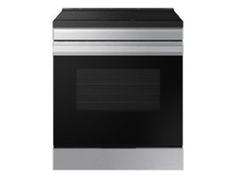 Samsung - OPEN BOX Bespoke 6.3 Cu. Ft. Slide-In Electric Induction Range with Air Fry - Stainless Steel - Front_Zoom