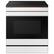 Front. Samsung - OPEN BOX Bespoke 6.3 Cu. Ft. Slide-In Electric Induction Range with Ambient Edge Lighting - White Glass.