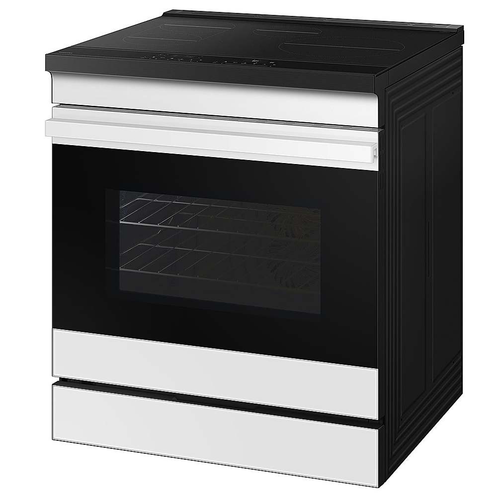 Alt View 12. Samsung - OPEN BOX Bespoke 6.3 Cu. Ft. Slide-In Electric Induction Range with Ambient Edge Lighting - White Glass.