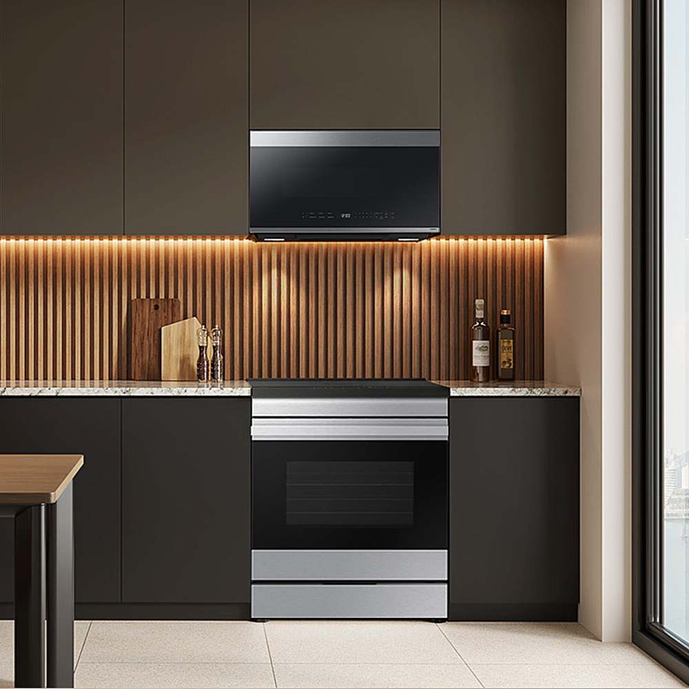 Alt View 11. Samsung - OPEN BOX Bespoke 6.3 Cu. Ft. Slide-In Electric Induction Range with Ambient Edge Lighting - Stainless Steel.