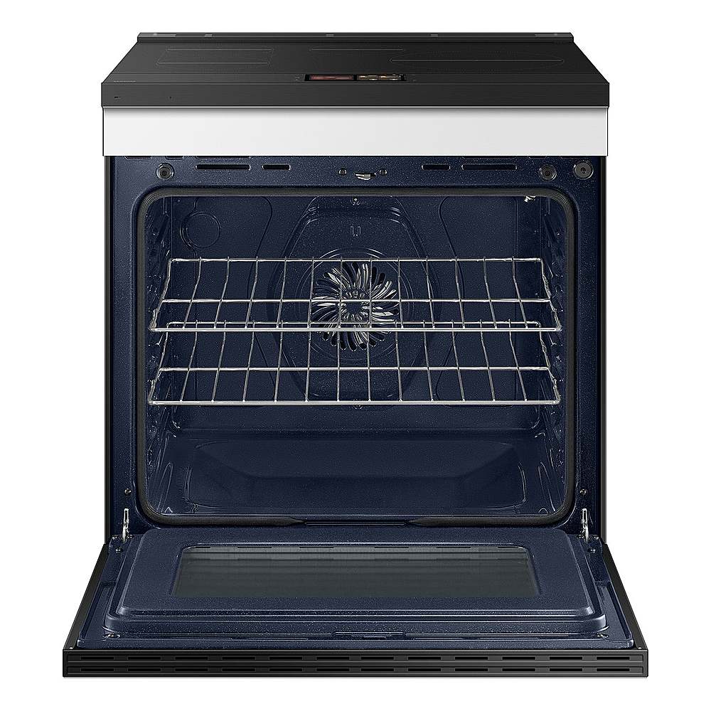 Alt View 14. Samsung - OPEN BOX Bespoke 6.3 Cu. Ft. Slide-In Electric Induction Range with AI Home Display - White Glass.