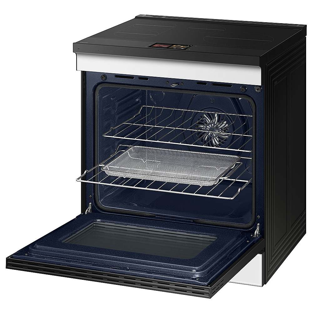 Alt View 15. Samsung - OPEN BOX Bespoke 6.3 Cu. Ft. Slide-In Electric Induction Range with AI Home Display - White Glass.