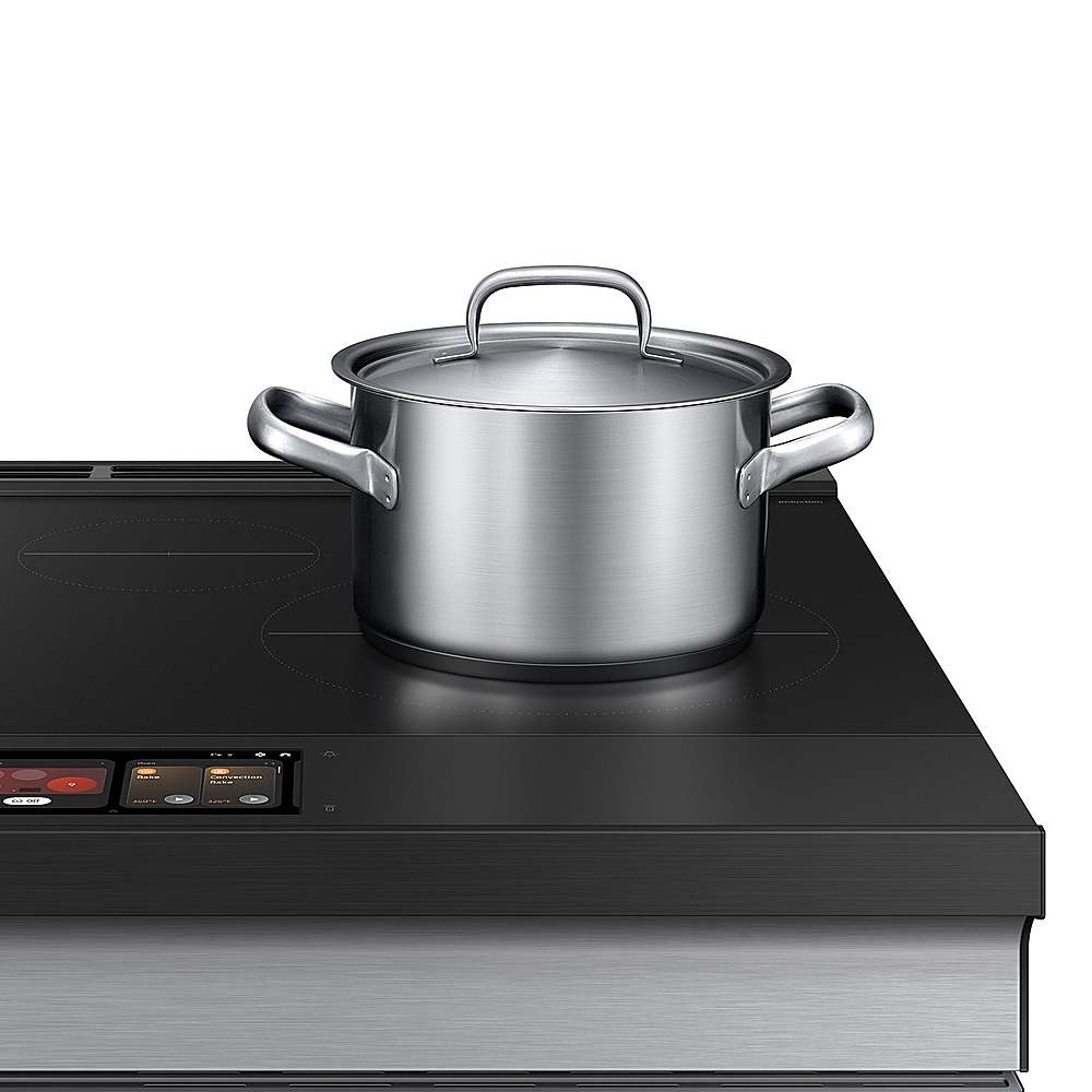 Alt View 17. Samsung - OPEN BOX Bespoke 6.3 Cu. Ft. Slide-In Electric Induction Range with AI Home Display - Stainless Steel.