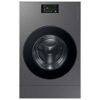 Samsung - OPEN BOX Bespoke AI 5.3 Cu. Ft. All-in-One Washer & Electric Dryer Combo Super Speed Wash and Ventless Heat Pump Dryer - Dark Steel - Front_Zoom
