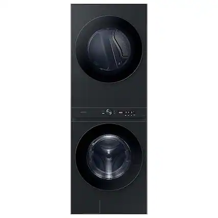 Front. Samsung - OPEN BOX 4.6 Cu. Ft. Washer with Flex Auto Dispense System and 7.6 Cu. Ft. Electric Dryer - Brushed Black.