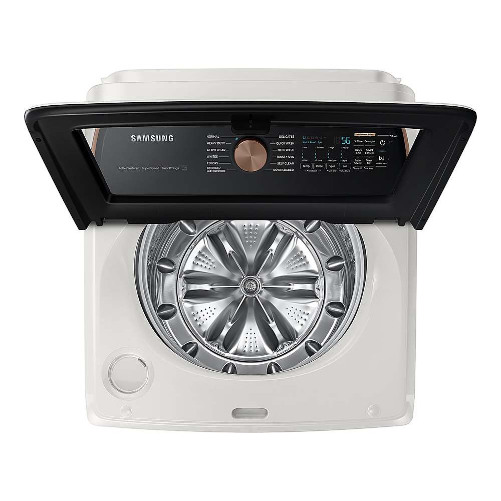 Alt View 15. Samsung - OPEN BOX 5.5 Cu. Ft. High-Efficiency Smart Top Load Washer with Auto Dispense System - Ivory.