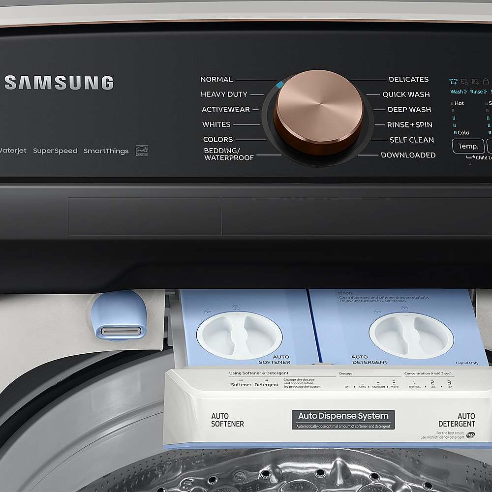 Alt View 18. Samsung - OPEN BOX 5.5 Cu. Ft. High-Efficiency Smart Top Load Washer with Auto Dispense System - Ivory.