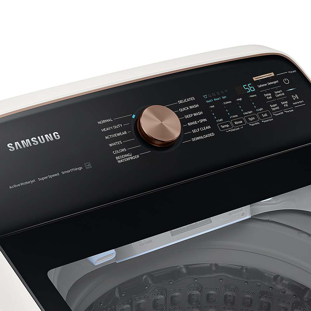 Alt View 20. Samsung - OPEN BOX 5.5 Cu. Ft. High-Efficiency Smart Top Load Washer with Auto Dispense System - Ivory.